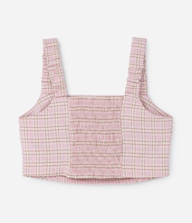 Top Cropped en Tweed de Cuadros Curve & Plus Size 7