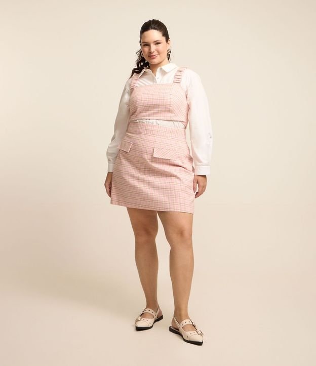 Top Cropped en Tweed de Cuadros Curve & Plus Size 2