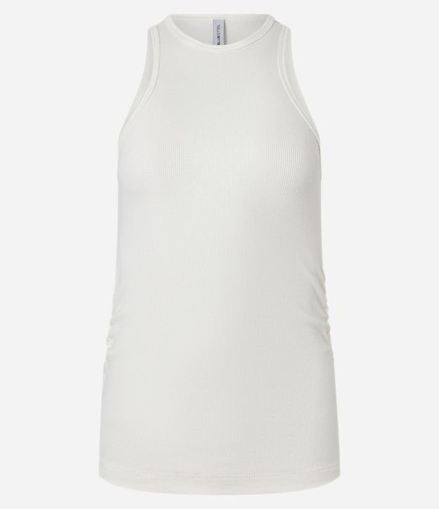 Blusa Musculosa en Rib con Drapeado Lateral 8