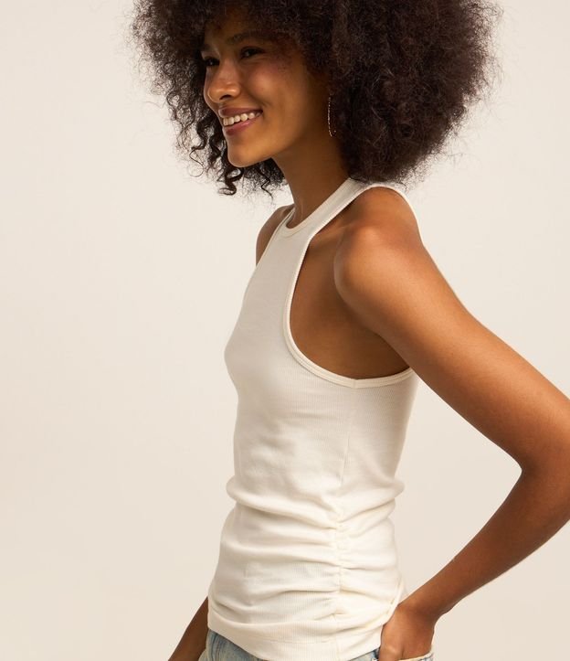 Blusa Musculosa en Rib con Drapeado Lateral 6