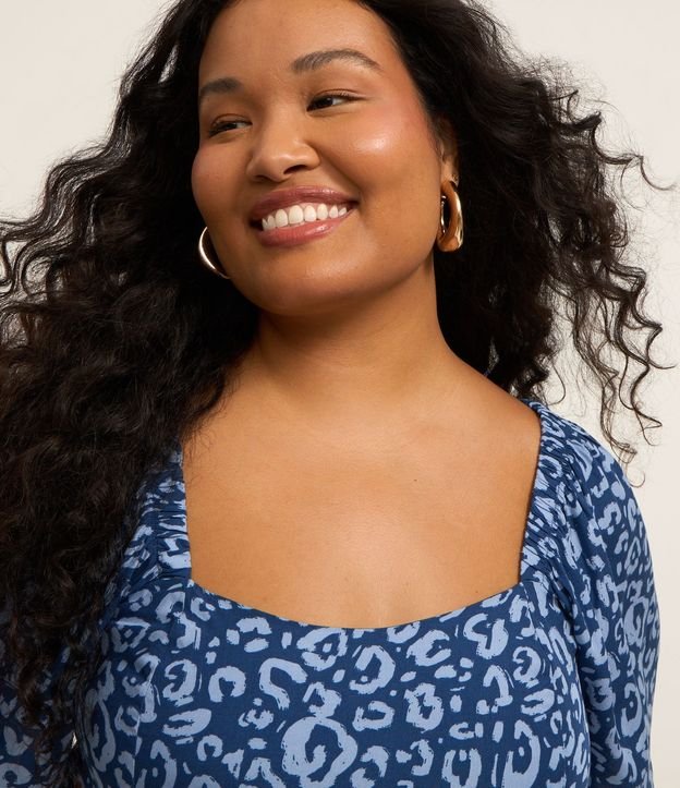 Vestido Midi en Chalis con Estampa Leopardo Curve & Plus Size 4