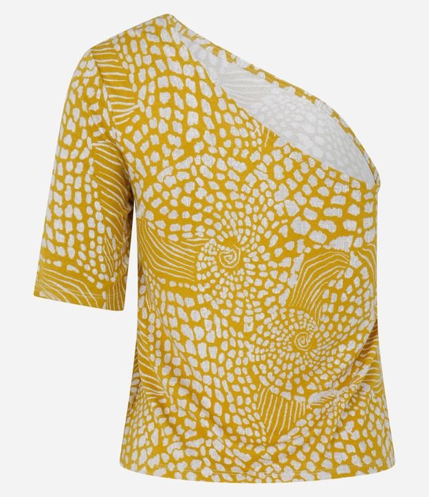 Blusa Hombro Único en Viscosa con Estampa Caracoles 3
