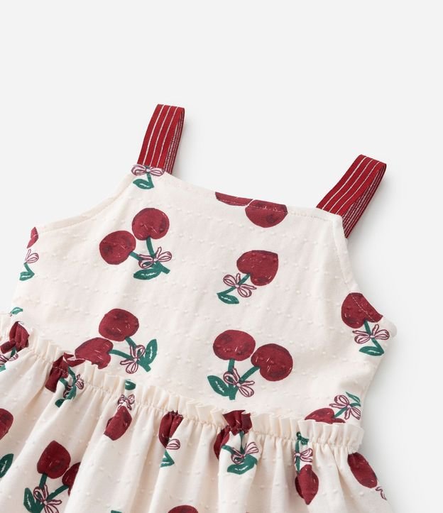 Vestido Infantil en Algodón con Estampado de Cerezas - Talle 1 a 6 años 7