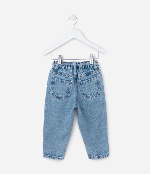 Pantalón Mom Infantil en Jeans con Lazo en la Cintura - Talle 1 a 6 años 3