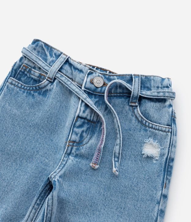 Pantalón Mom Infantil en Jeans con Lazo en la Cintura - Talle 1 a 6 años 7
