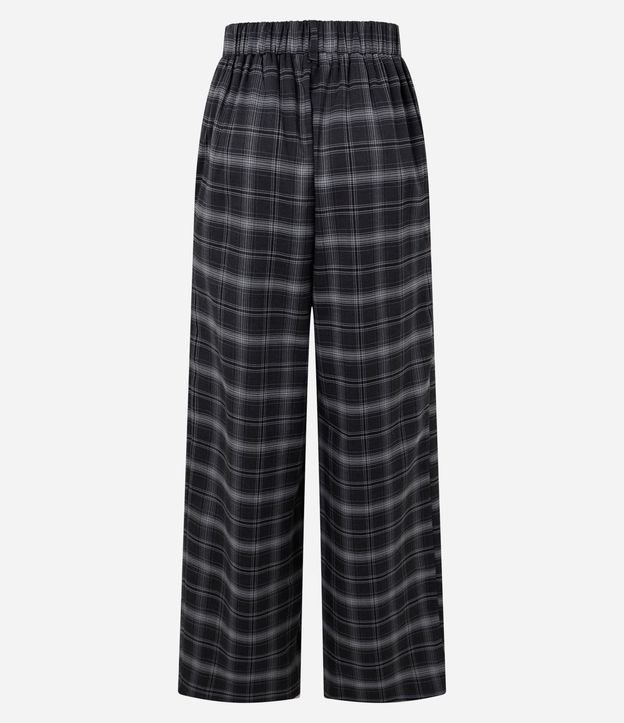 Pantalón Pantalona en Sastrería de Cuadros con Cintura Elástica 5