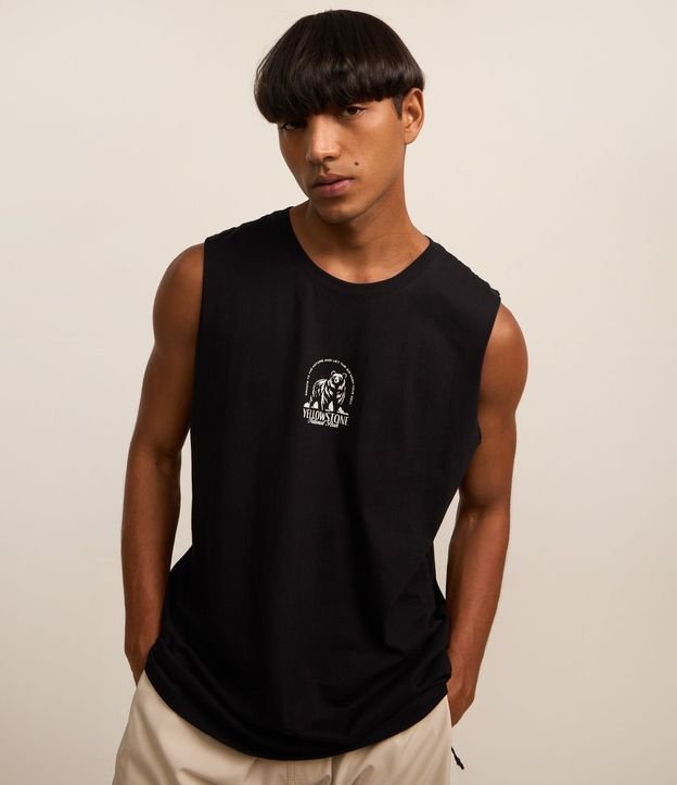 Musculosa Comfort en Algodón con Estampa de Oso