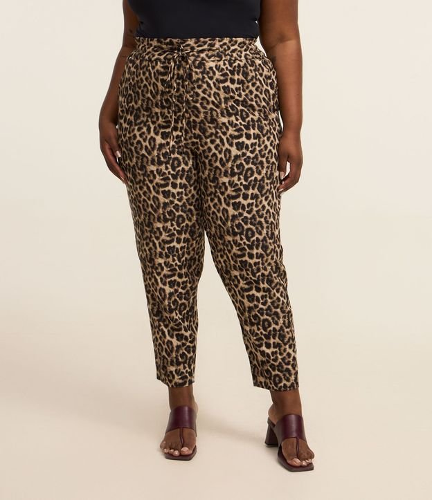 Pantalón Pijama en Crepé Estampa Animal Print Curve & Plus Size 2