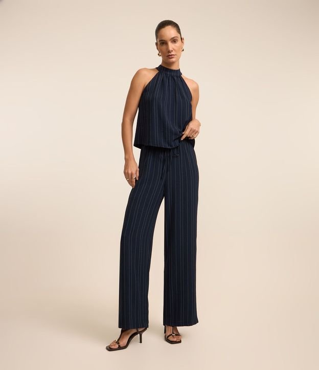 Pantalón Pantalona Rayada con Efecto Airflow