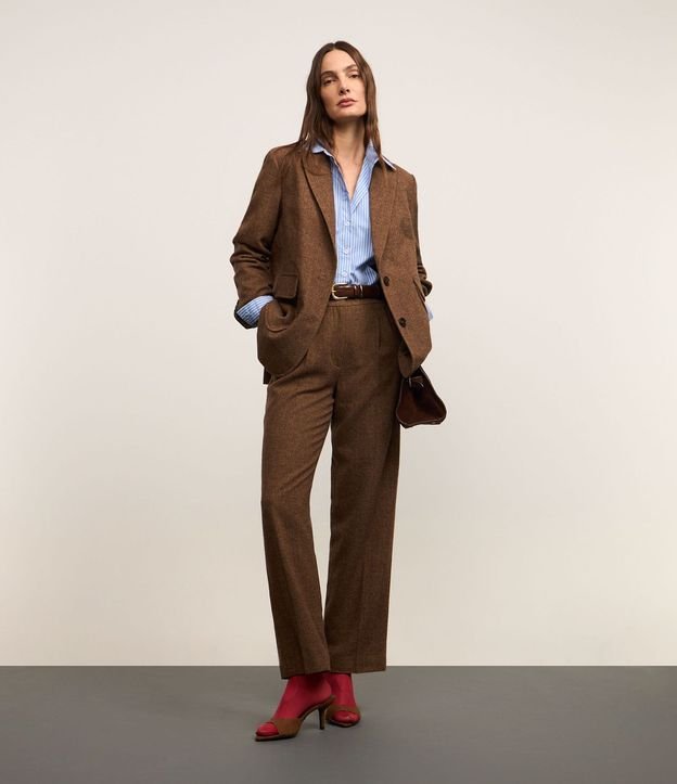 Pantalón Recto en Polivelour Calientita con Cintura Sastre 5