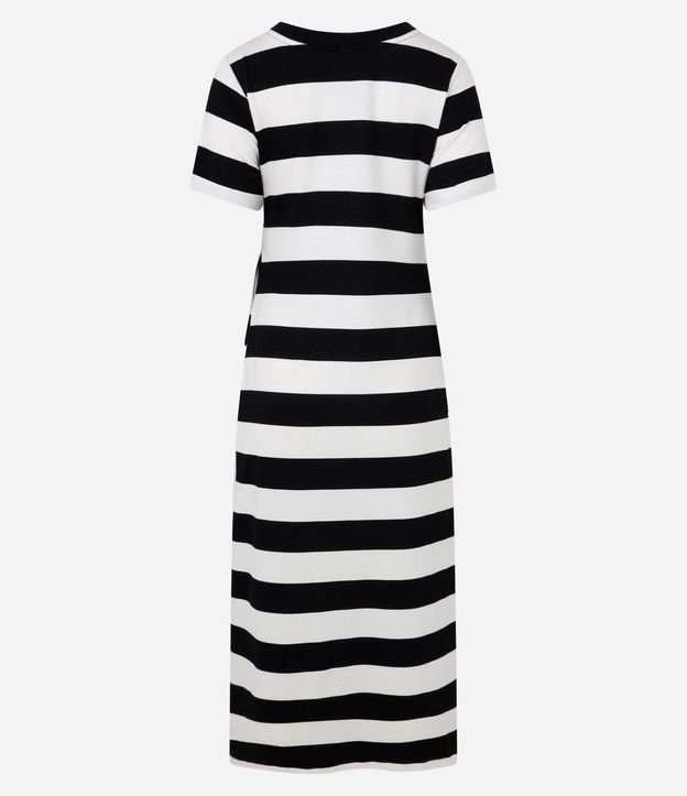 Vestido Midi en Viscosa con Estampa de Rayas y Lazo Lateral 8