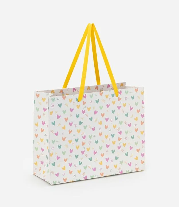 Embalaje de Regalo con Estampa de Corazones Coloridos y Asa