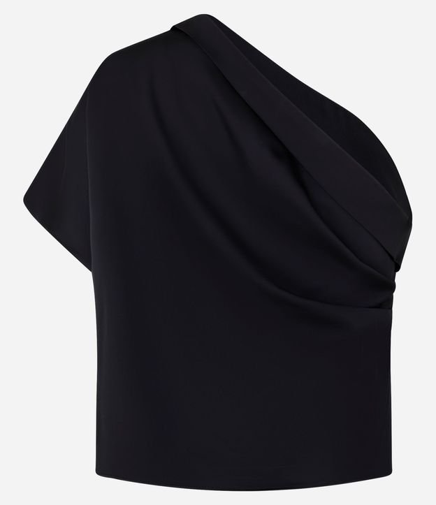 Blusa en Crepé con Drapeado Lateral y Hombro Único 8