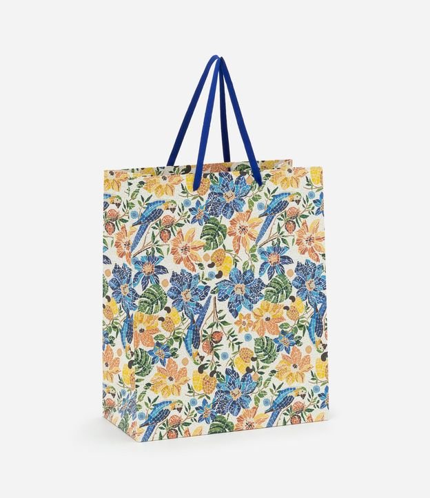 Bolsa Mediana en Papel con Estampa Sardinia Floral