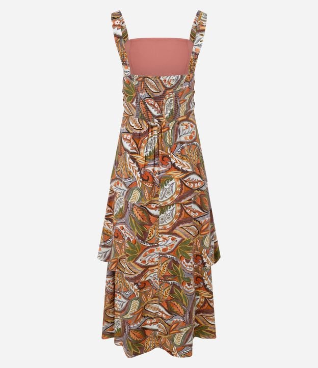 Vestido Western Evasê Midi en Viscosa con Estampa Follaje 11