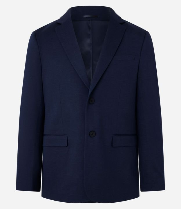 Saco de Traje Slim en Poliviscose con Textura Acanalada Leve