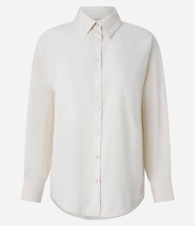 Camisa Amplia en Cupro con Abotonado
