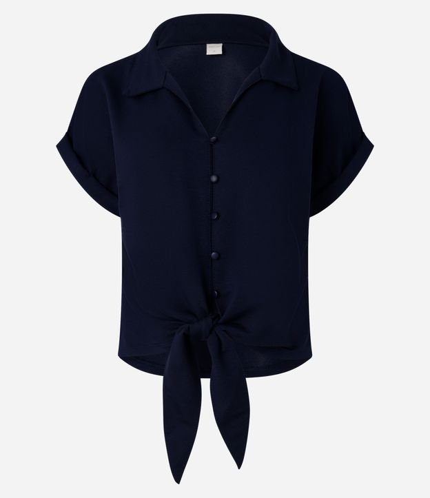 Camisa en Viscosa con Lazo en el Bajo 5