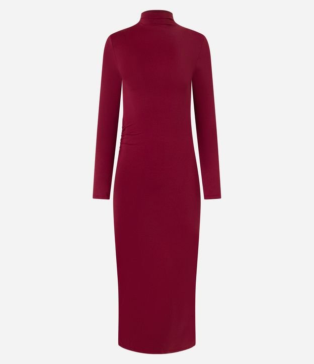 Vestido New Midi con Cuello Alto y Hombreras