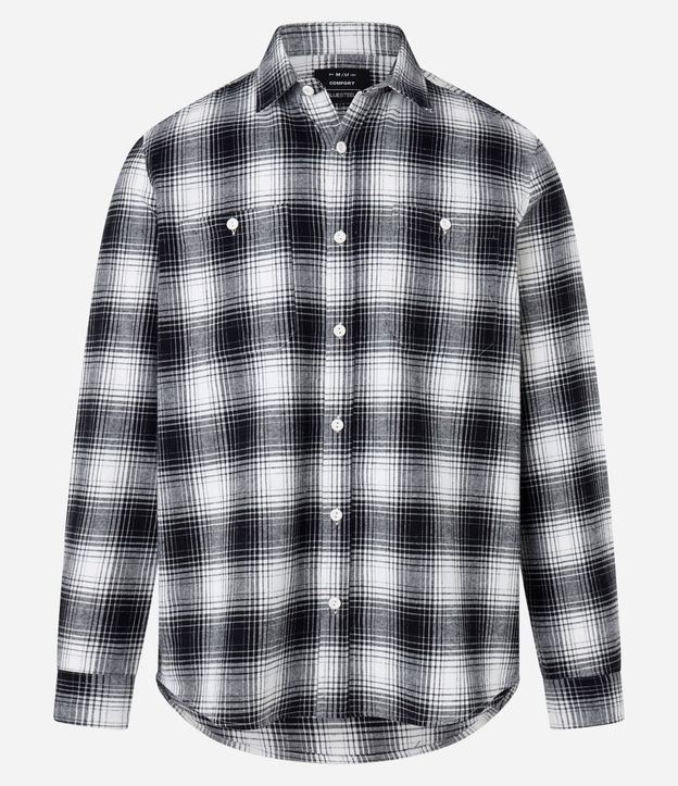 Camisa Comfort en Franela con Estampa de Cuadros 4