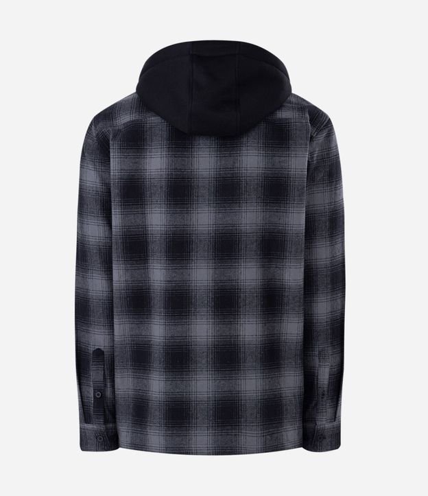 Camisa Comfort en Franela con Capucha Estampa de Cuadros 12