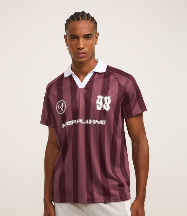Remera Deportiva Fútbol con Tecnologia Dry y Cuello Polo en Rib