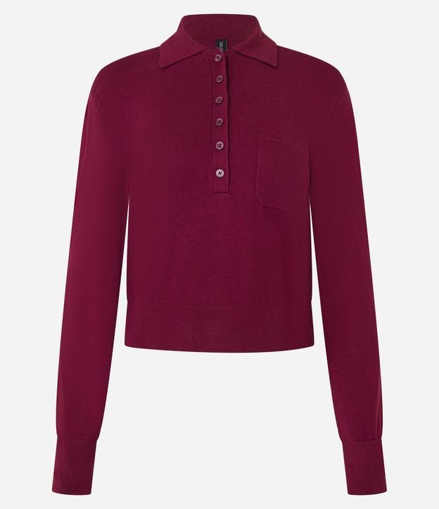 Blusa en Punto con Abotonado y Pequeño Bolsillo Solo 4