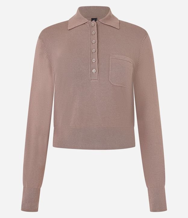 Blusa en Punto con Abotonado y Pequeño Bolsillo Solo 4