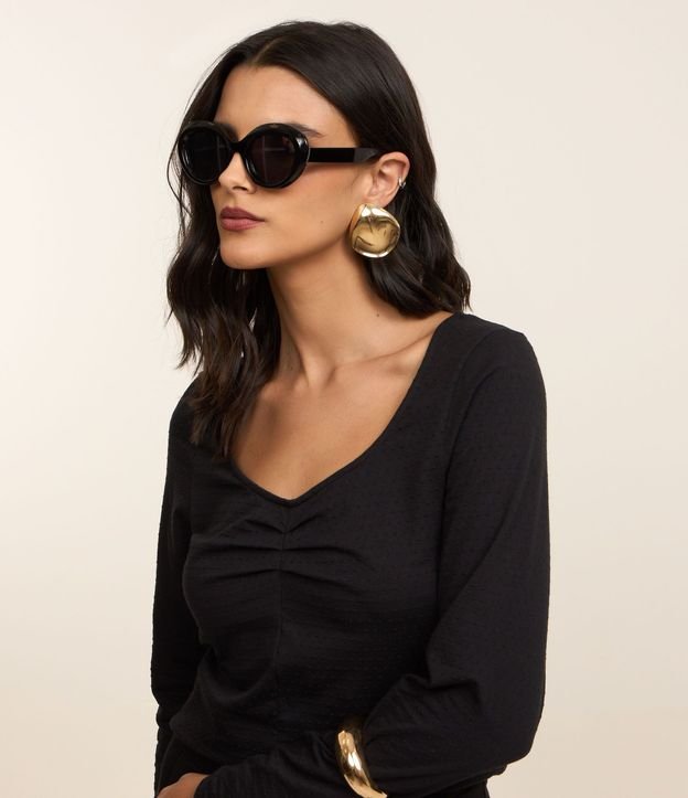 Blusa en Algodón con Fruncido en el Escote 3