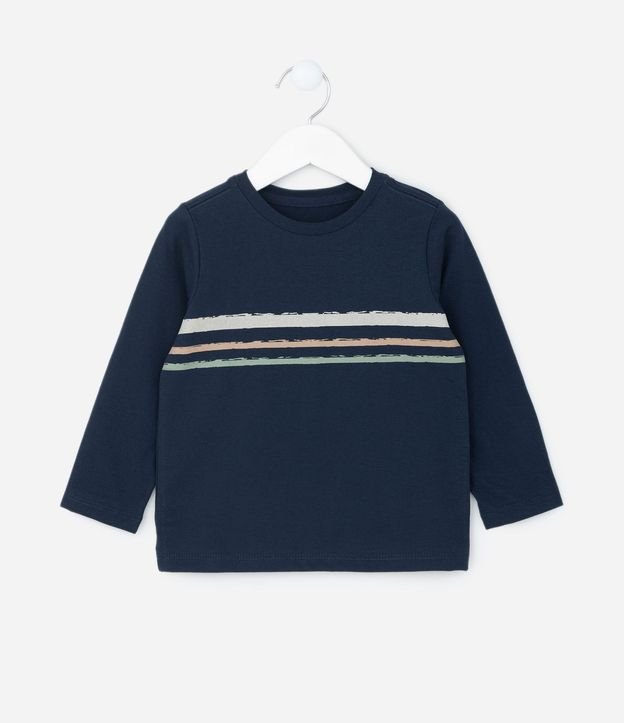 Remera Infantil con Estampa de Rayas - Talle 1 a 6 años