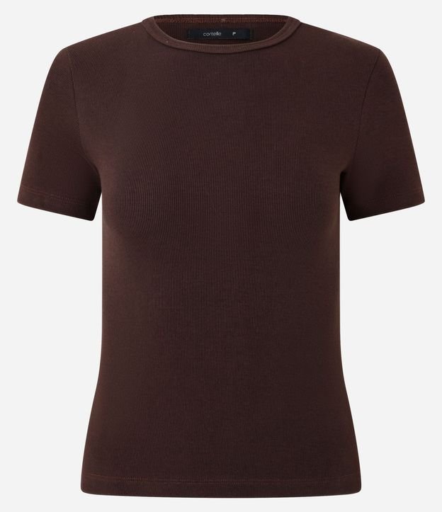 Blusa Básica Ajustada en Rib con Cuello Redondo 6