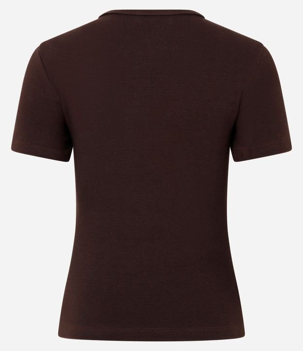Blusa Básica Ajustada en Rib con Cuello Redondo 8