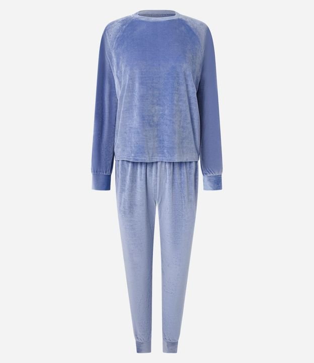 Pijama Largo en Plush con Puños Ajustados