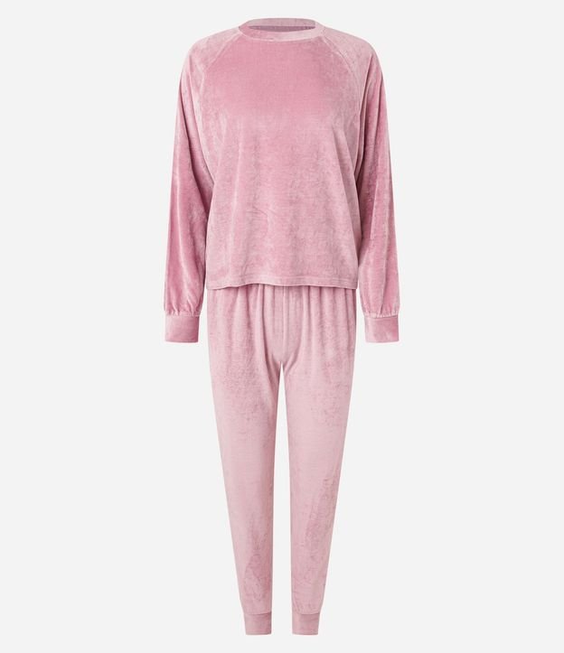 Pijama Largo en Plush con Puños Ajustados 4