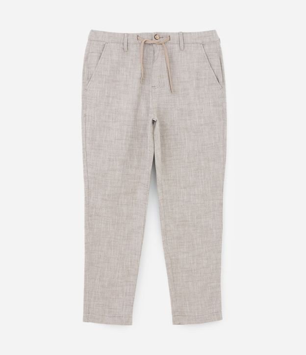Pantalón Relaxed en Oxford de Algodón con Lazo en la Cintura 7