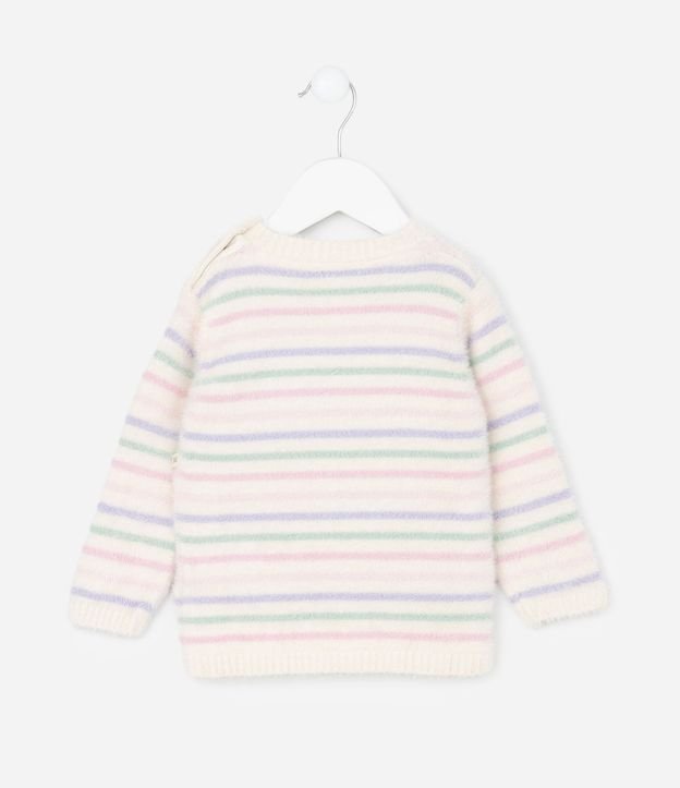 Saco Infantil en Chenille con Rayas y Corazón Bordado – Talle 0 a 18 Meses 2