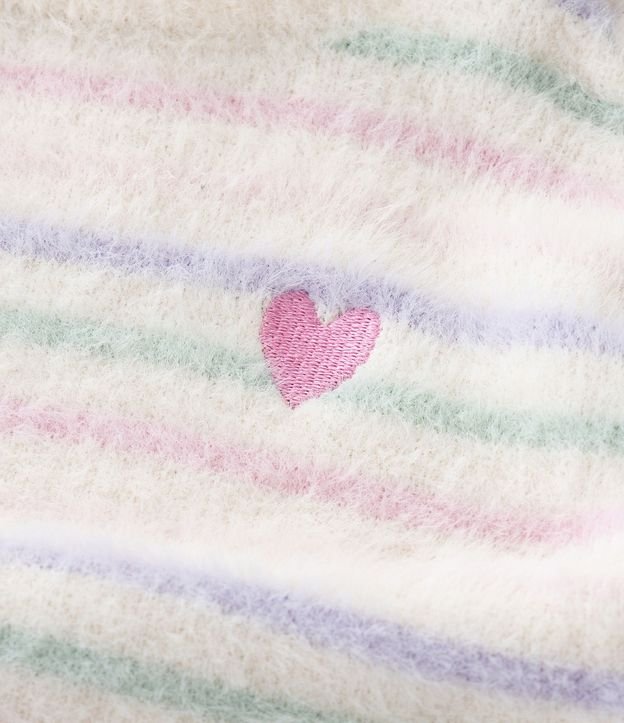 Saco Infantil en Chenille con Rayas y Corazón Bordado – Talle 0 a 18 Meses 6