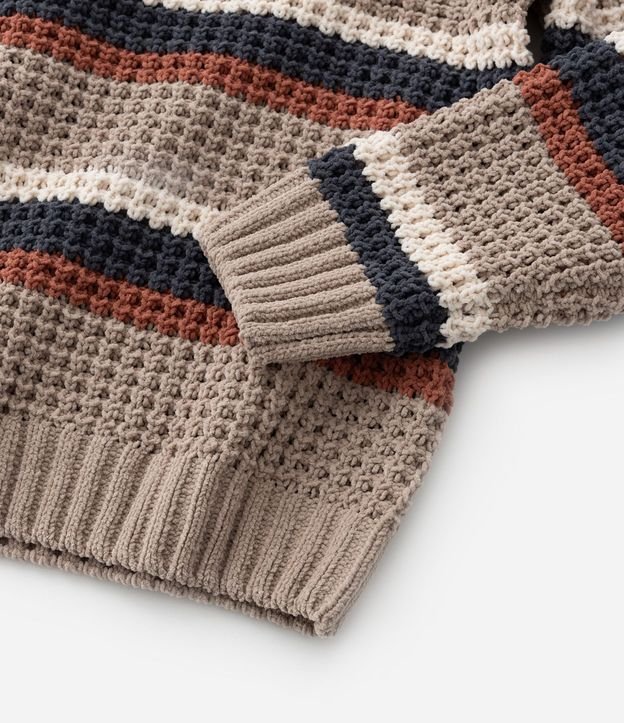 Suéter Infantil en Chenille con Estampa de Rayas - Talle 5 a 14 años 5