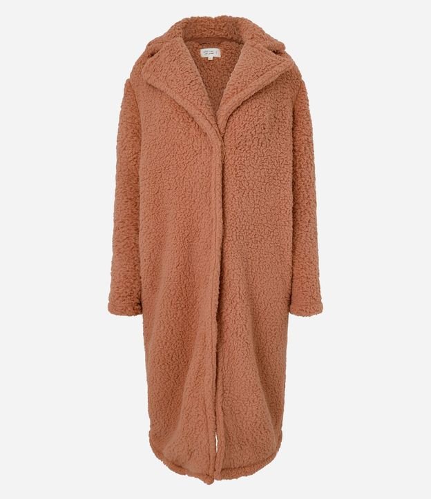 Bata de Baño Largo en Sherpa con Cuello Solapa