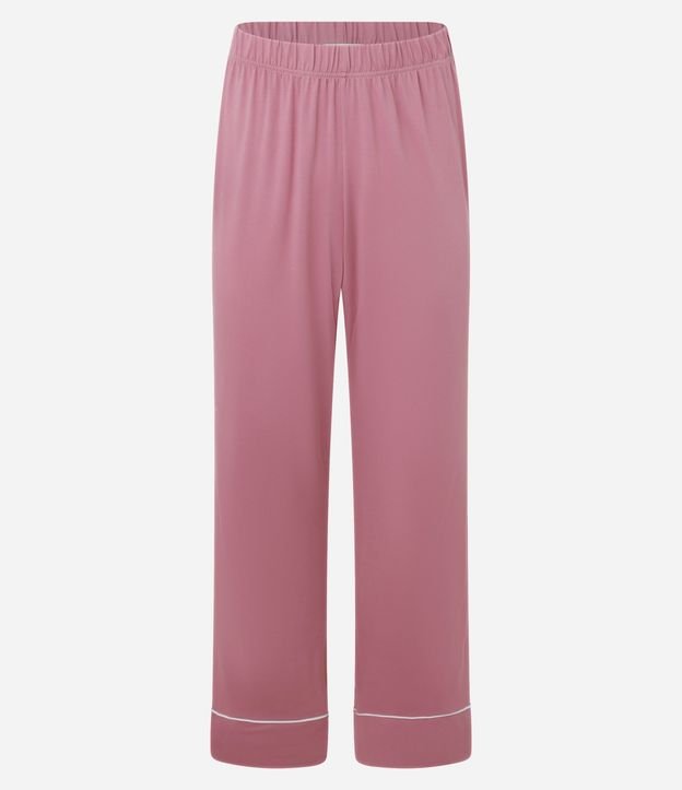 Pijama Americano Largo en Peach Touch con Detalles Contrastantes 6