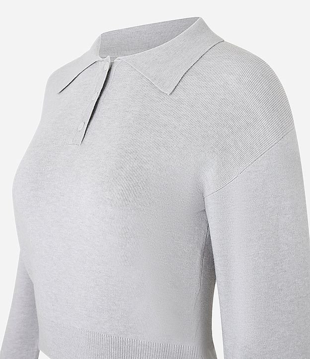 Suéter en Punto con Cuello Polo y Botones en la Vista 5