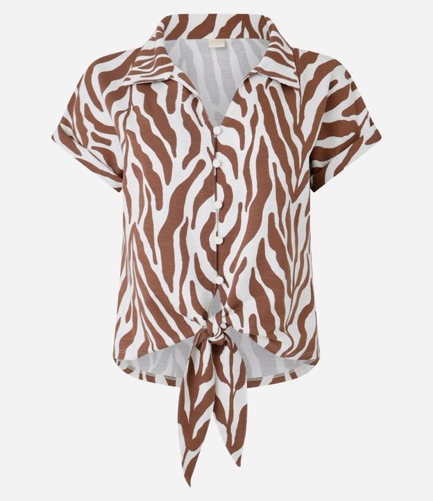 Blusa en Viscosa con Botones y Estampa Follaje 5