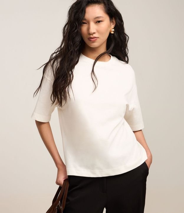 Blusa Oversized Básica en Algodón Malla