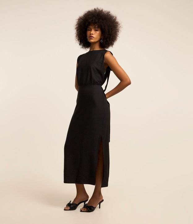 Vestido New Midi Sin Manga en Crepé