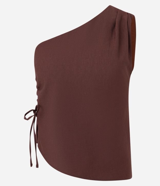 Blusa Sastre Hombro Único en Viscosa con Regulador Lateral 6