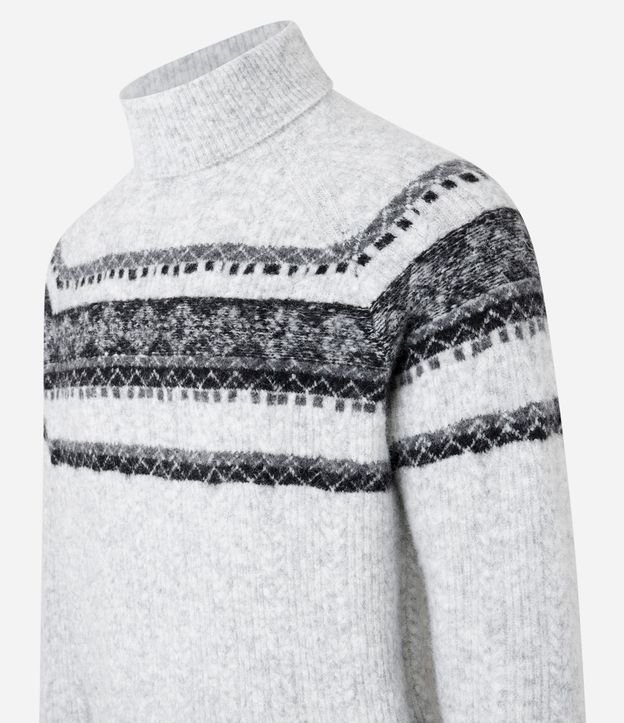Sueter en Punto con Textura Jacquard y Estampa Étnica 5