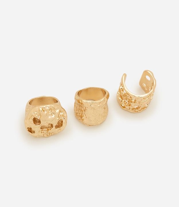 Kit 03 Anillos con Efecto Martillado 1
