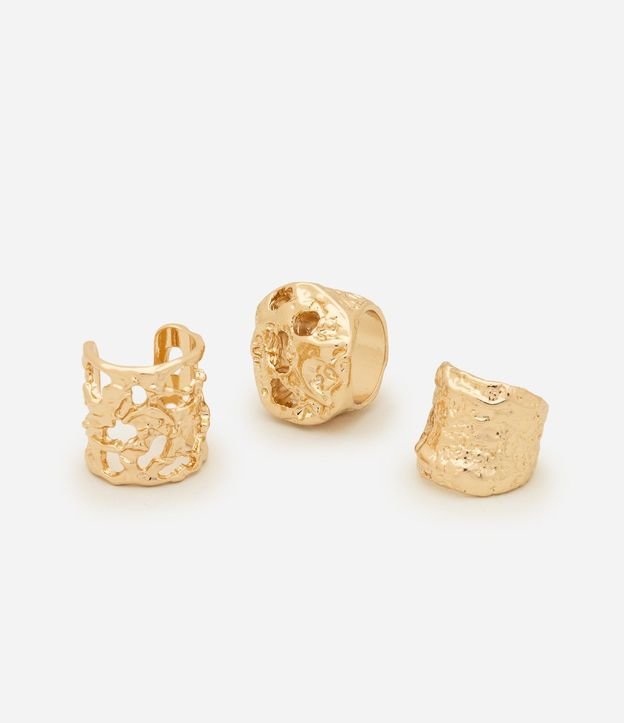 Kit 03 Anillos con Efecto Martillado 2