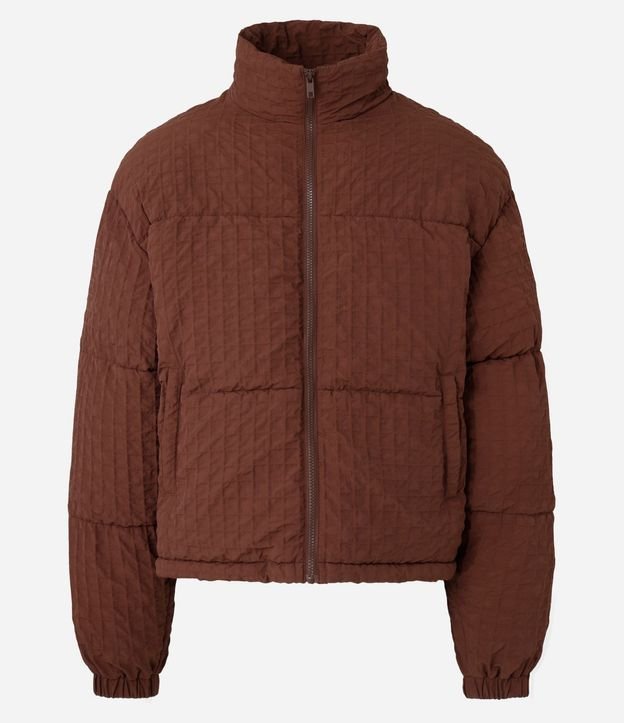 Campera Boxy en Poliamida con Texturizas Cuadriculada 4