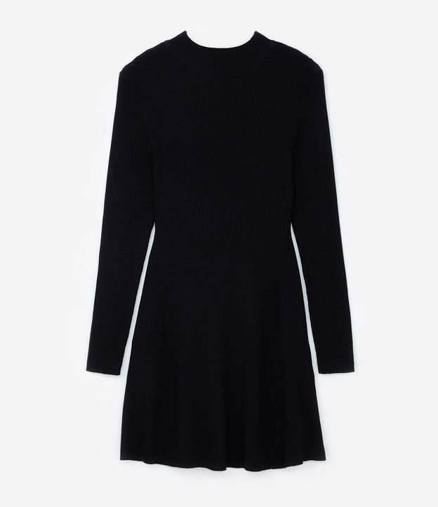 Vestido corto Evasê en Punto con Cuello alto Curve & Plus Size 5